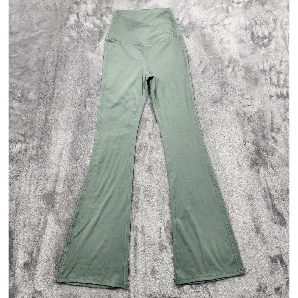 Yogalicious Leggings Womens XS Green Lux Madison Crossover Flare High Rise Yoga